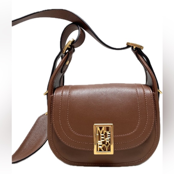 Mulberry mini Sadie Satchel in Silky Calf color Tan. - Picture 3 of 14